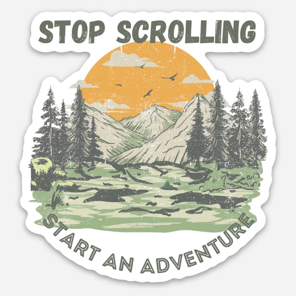 HONEY‎ AND ROSES Vinyl Sticker, “Stop Scrolling” Weatherproof, 3”, New Design! - Picture 2 of 10